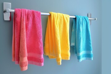 Row of towels hanging on a wall