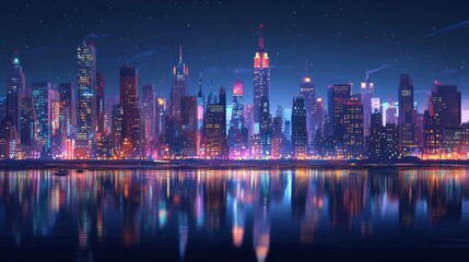 Fototapeta premium Cityscape Night Lights.