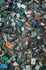 A pile of electronic components stacked on top of each other, ready for use or storage