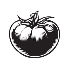 tomato silhouette vector illustration ,tomato black silhouette vector illustration design 