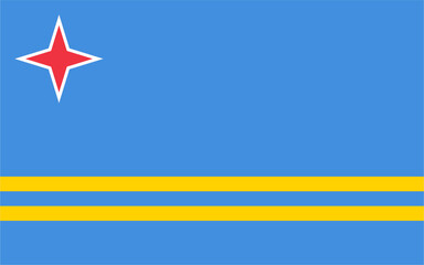 Flag of Aruba. Accurate proportion and official colors.