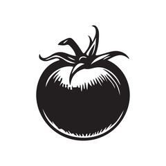 tomato silhouette vector illustration ,tomato black silhouette vector illustration design 