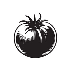 tomato silhouette vector illustration ,tomato black silhouette vector illustration design 