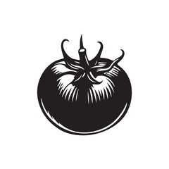 tomato silhouette vector illustration ,tomato black silhouette vector illustration design 