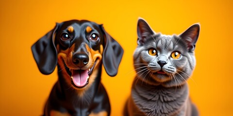Adorable Pet Duos: Dogs and Cats Together in Vibrant, Playful Photos