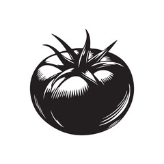 tomato silhouette vector illustration ,tomato black silhouette vector illustration design 