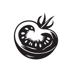 tomato silhouette vector illustration ,tomato black silhouette vector illustration design 