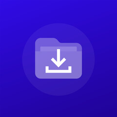 Download folder icon, transparent design