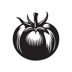 tomato silhouette vector illustration ,tomato black silhouette vector illustration design 