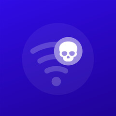 unsafe wi-fi connection icon, transparent design
