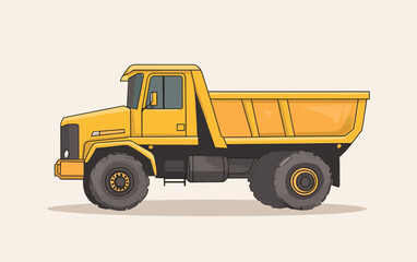 Fototapeta premium vector construction truck flat style on white background .Generative AI