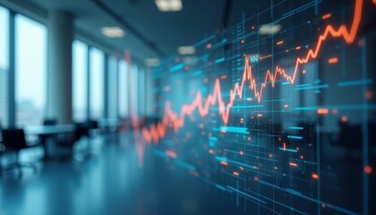  Futurefocused boardroom with dynamic data visualization