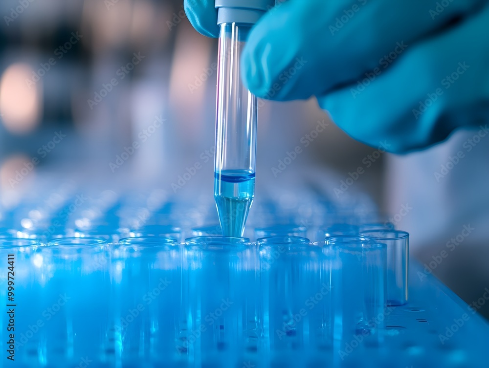Poster laboratory pipetting in a scientific research setting