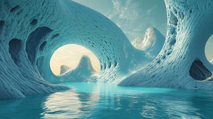 3D surrealism, mind bending landscape background, 16:9