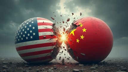 USA vs China conflict concept