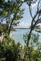 Obraz premium Portrait view in little Cove Beach from Park Road walk at Noosa Heads, Queensland, Australia