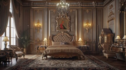 Fototapeta premium Luxurious Bedroom Interior Design