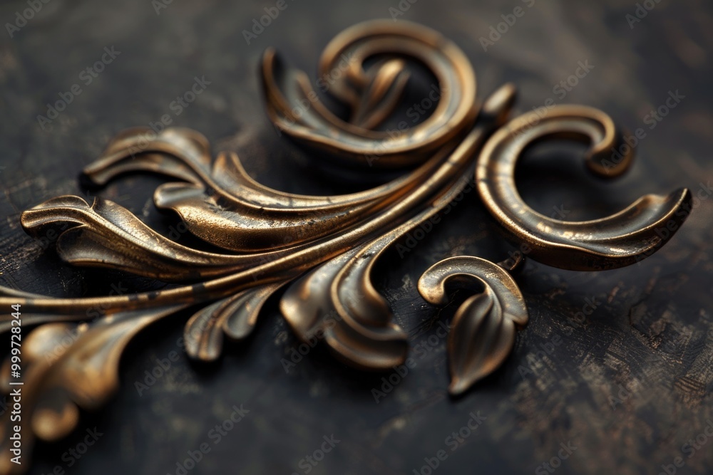 Poster a close-up shot of a metal object on a table, suitable for use in product photography or as a decora