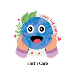 Earth Care concept style illustration. EPS 10 File