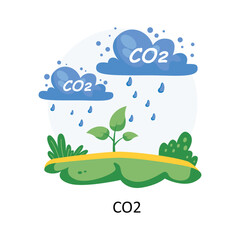 CO2 concept style illustration. EPS 10 File