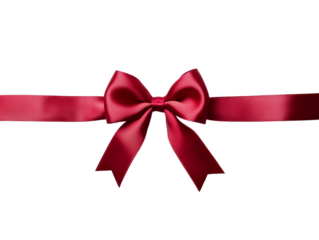 red bow isolated on transparent background 