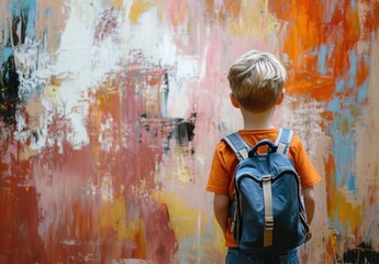 Obraz premium Boy and Abstract Art.