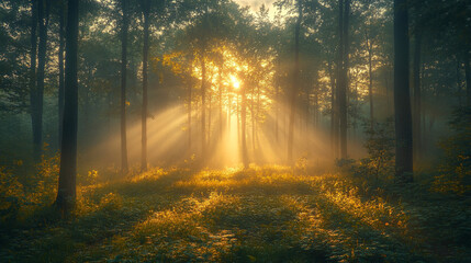 Fototapeta premium Dawn of the morning forest