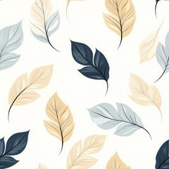 Elegant Leaves Seamless Pattern in Soft Tones