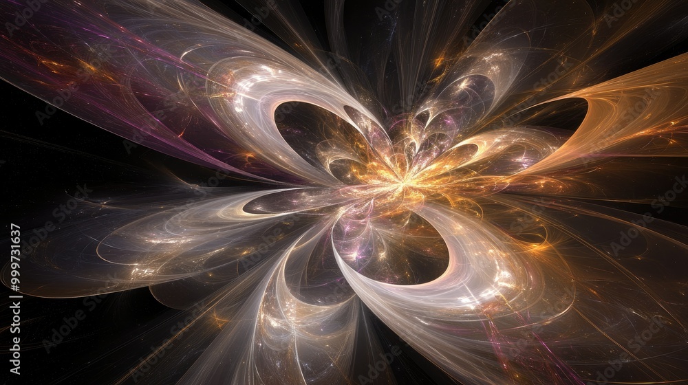 Poster a vibrant fractal design showcasing dynamic patterns and cosmic colors.