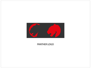 Panther logo design vector illustration isolated template, icon ,  panther with  circle, cute panther face.