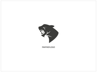 Panther logo design vector illustration isolated template, icon ,  panther with  circle, cute panther face.