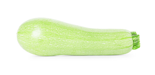 One fresh ripe zucchini isolated on white