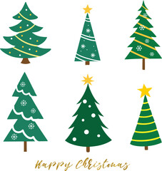doodle vector christmas tree collection design illustration 