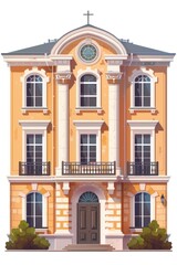 Fototapeta premium A tall building with a clock on top