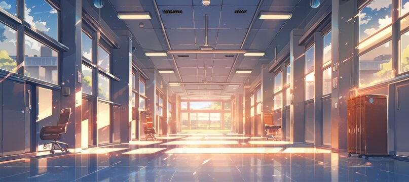 Sunrise in the School Hallway - Powered by Adobe