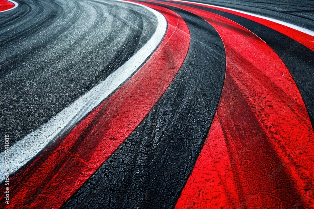 Poster close-up view of a red and black road texture, suitable for use in graphic design projects or as a b