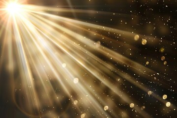 A bright sun shining through a dark and cloudy sky