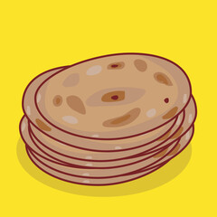 Vector illustration of traditional food tortilla stuffed with minced meat with vegetables and sauce. soft and delicious tortilla bread with a savory texture. for food, culinary and street food blogs