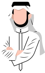 Faceless Character Of Muslim Man