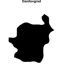 Danilovgrad municipality blank outline map