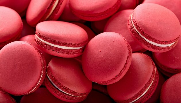 Red macarons close-up image background