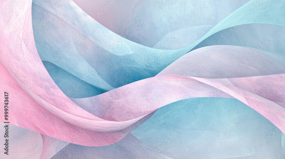 Aufkleber soft, flowing abstract design with pastel colors creating a serene visual effect.