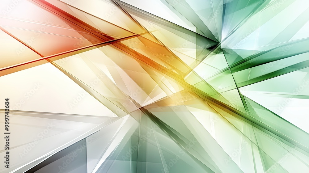 Poster abstract geometric design with vibrant colors and sharp angles.