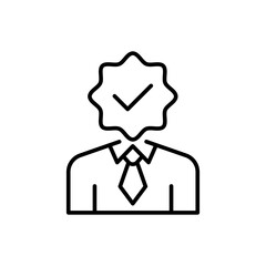 Obraz premium Employment contract outline icons, minimalist vector illustration ,simple transparent graphic element .Isolated on white background