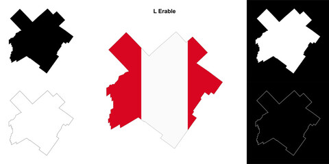 L Erable (Quebec) outline map set