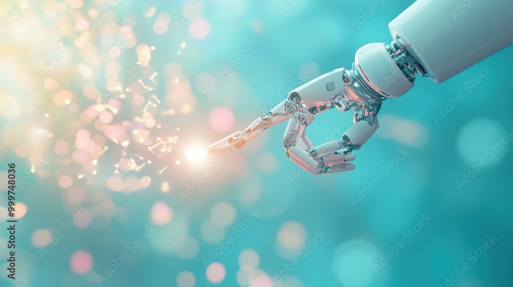 Poster a robotic arm performing delicate surgery, emphasizing the precision and capabilities of ai in healt