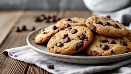  Deliciously tempting chocolate chip cookies ready to be savored