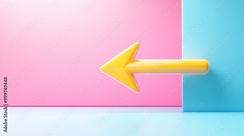 Poster a large arrow icon with a vibrant color, attracting attention on a website button for user interacti