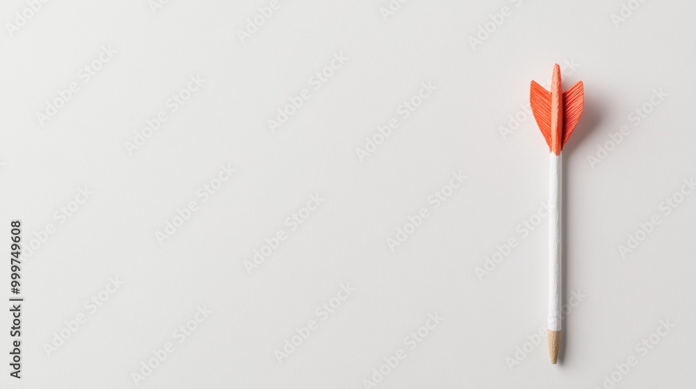 Poster a dashed arrow pointing towards a specific area of interest, highlighting a focus point, on a clean 