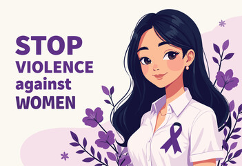 vector illustration of Stop Violence against women poster